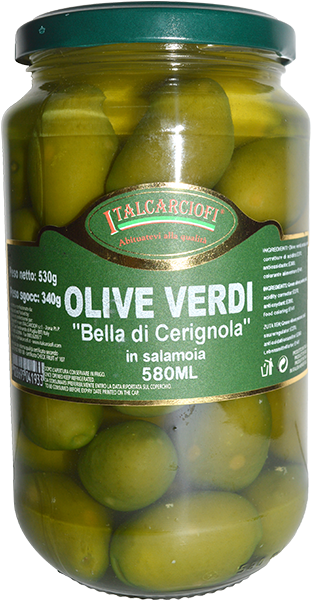 Olive Verdi Bella Cerignola 580g ITALCARCIOFI