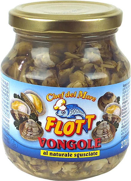 Vongole Al Naturale Sgusciate Barattolo 270g (SGOCC. 135g) FLOTT