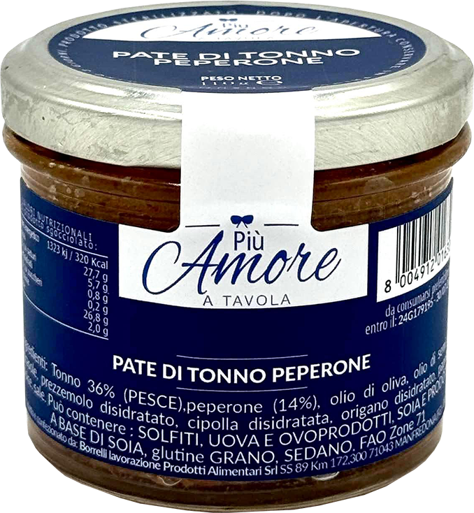 Pâté di Tonno e Peperoncino Piccante Barattolo 110g BORRELLI MARE