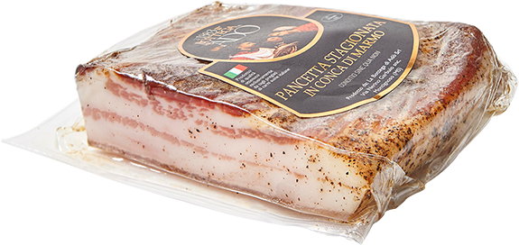 Pancetta Tesa Stagionata in Conca di Marmo Trancio 350g LA BOTTEGA DI ADÃ’